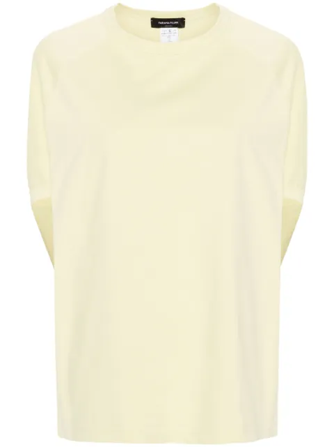 Fabiana Filippi crew-neck cotton T-shirt Yellow JED264F100I8470000