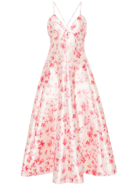 Philosophy Di Lorenzo Serafini floral-print flared midi dress Yellow A04110735