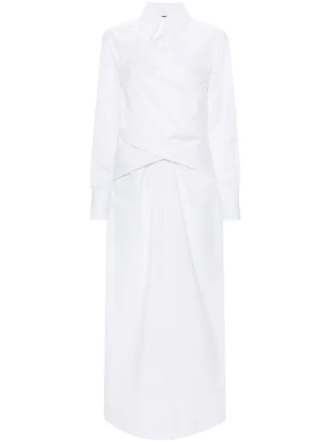 Fabiana Filippi crossover-detail poplin shirtdress White ABD264F129D6140000