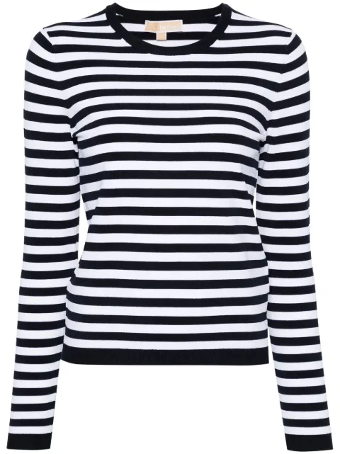 Michael Michael Kors striped fine-knit jumper White MR460RZBTK