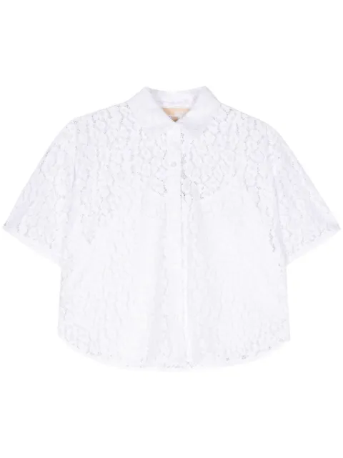 Michael Michael Kors leopard corded-lace shirt White MS440NM3TQ