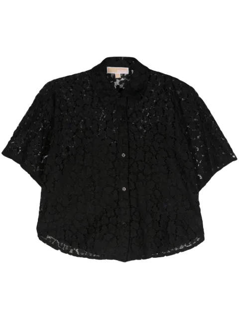Michael Michael Kors leopard corded-lace shirt Black MS440NM3TQ