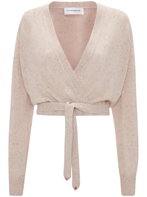 Victoria Beckham wrap-front cashmere cardigan Neutrals 1124KJU005105A