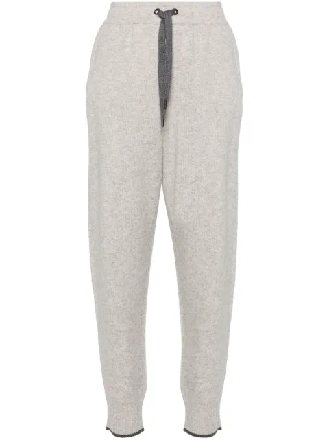 Brunello Cucinelli mid-rise cashmere track trousers Grey M12718189C8920
