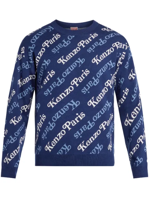 Kenzo all-over monogram jumper Blue FE55PU4573CB