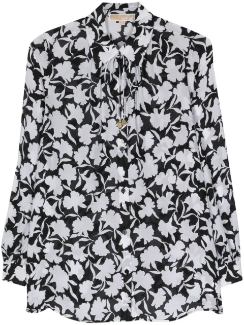 Michael Michael Kors Shadow Floral crepe shirt Black MS440LCAUY