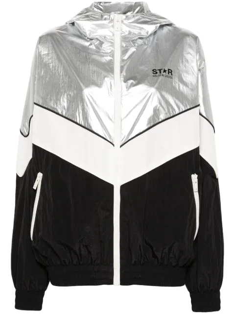 Golden Goose Letizia hooded windbreaker jacket Silver GWP01827P001454