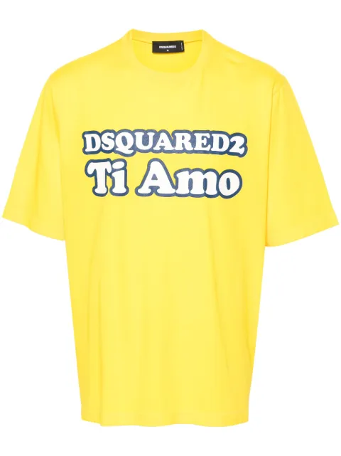 DSQUARED2 Skater logo-print T-shirt Yellow S74GD1229S22427