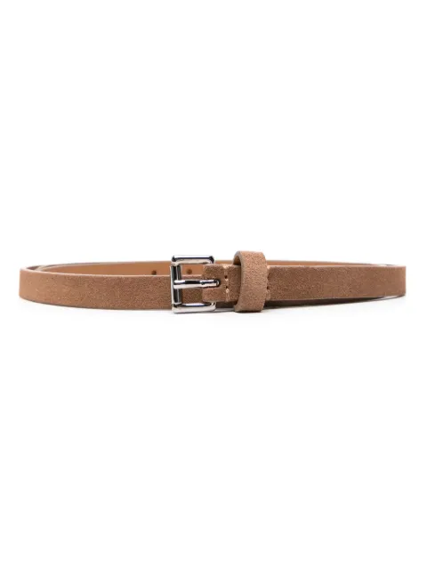 D4.0 double-strap leather belt Brown 103CROSTACAMOSCIOPIENOFIORE