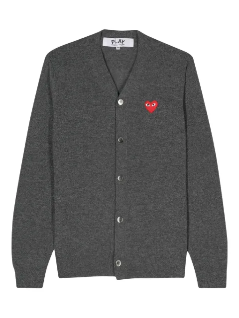 Comme Des Garçons Play heart-patch wool cardigan Grey AXN008051