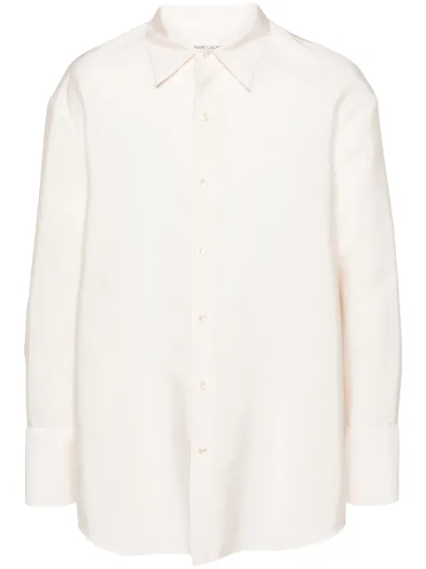 Saint Laurent faille button-up shirt Neutrals 788143Y6D38