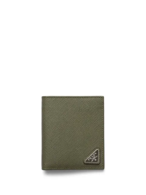 Prada Saffiano-leather logo-plaque wallet Green 2MO004QHH