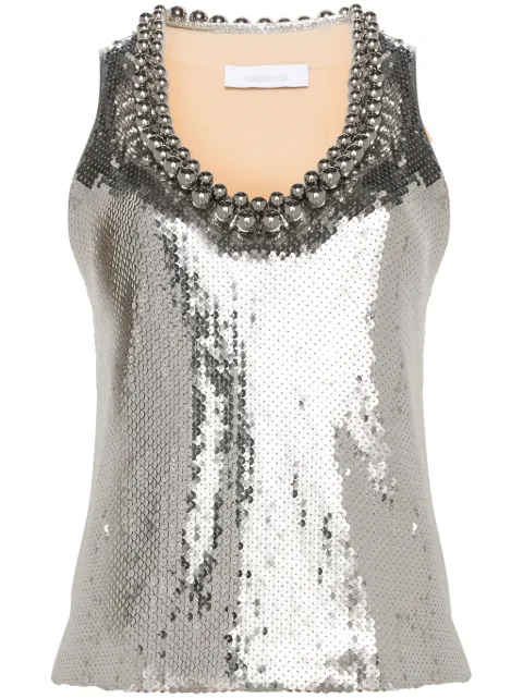 Rabanne sequin-embellished top Silver 24SCTO696CU0015