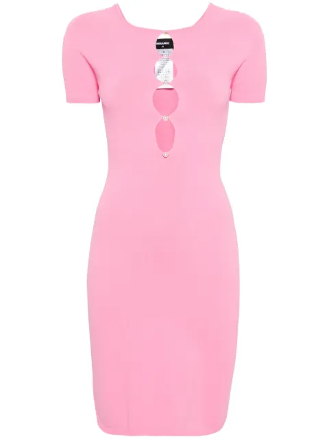 DSQUARED2 cut-out detailed knitted dress Pink S75CV0748S18435