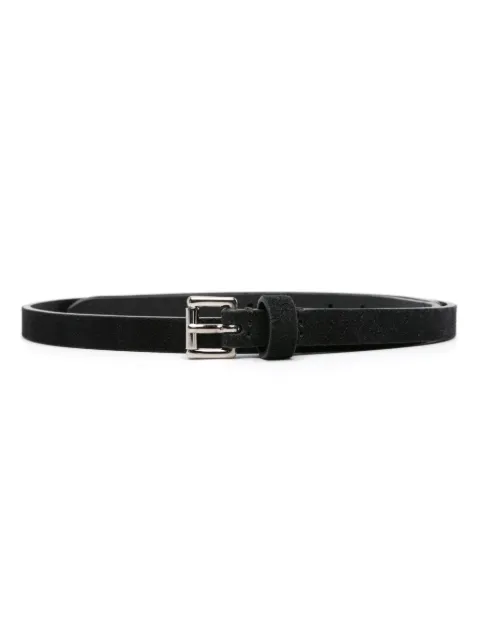 D4.0 double-strap leather belt Black 103CROSTACAMOSCIOPIENOFIORE