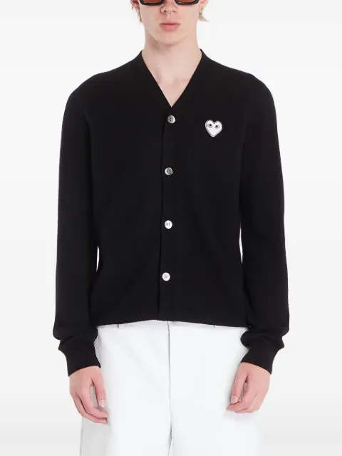 Comme Des Garçons Play heart-patch wool cardigan Black AXN062051