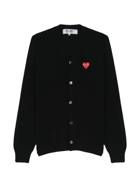 Comme Des Garçons Play heart-patch V-neck cardigan Black AXN008051