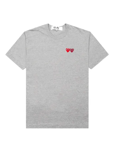 Comme Des Garçons Play heart-patch cotton T-shirt Grey AXT226051