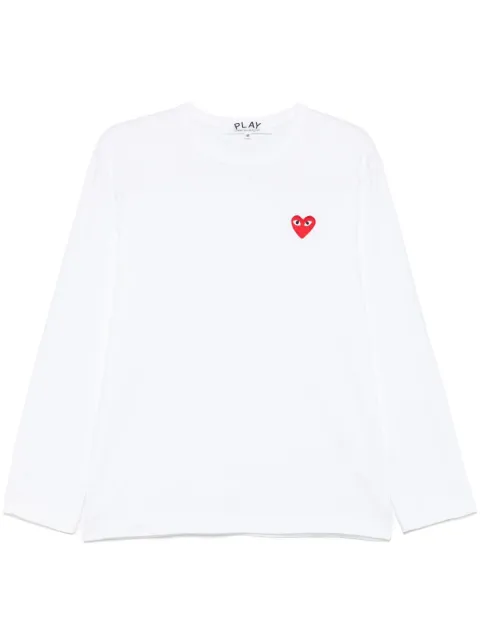 Comme Des Garçons Play heart-patch long-sleeve T-shirt White AXT118