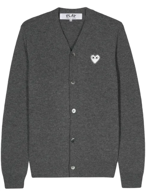 Comme Des Garçons Play heart-patch wool cardigan Grey AXN062051