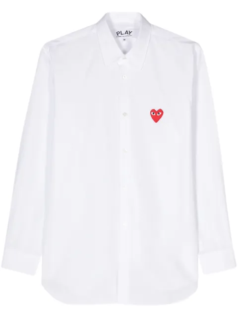 Comme Des Garçons Play heart-patch long-sleeve shirt White AXB002051