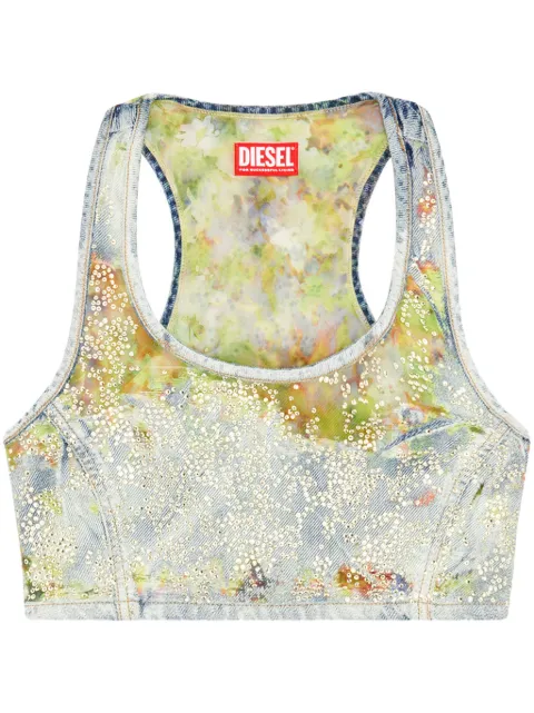 Diesel De-Detop-Fse devoré crop top Blue A14653068MX