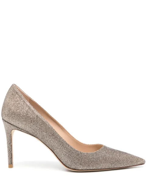 Stuart Weitzman Stuart 85mm glitter pumps Gold STUART85