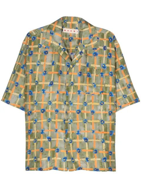 Marni graphic-print silk shirt Green CUMU0213A6UTSG09