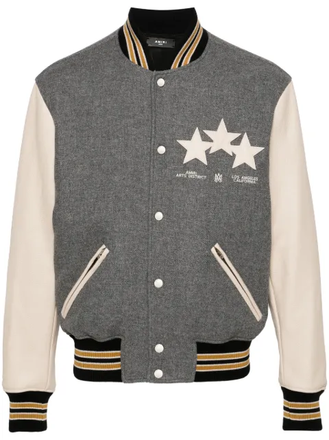 AMIRI Oversized Stars varsity jacket Grey PS24MOS034030