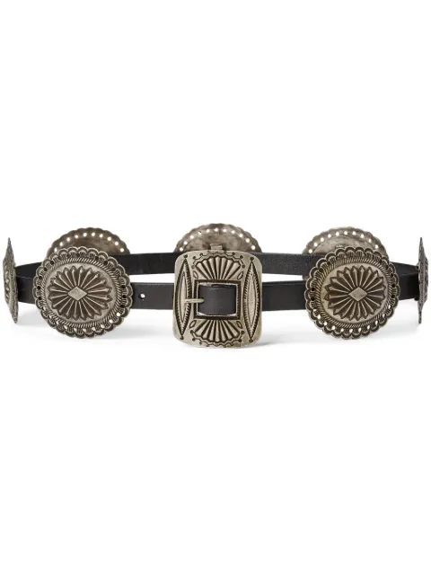 Polo Ralph Lauren Western-style engraved buckle belt Black 429900152001