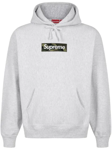 Supreme Box Logo cotton hoodie Grey SU100150