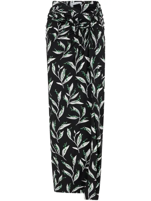 Rabanne graphic-print high-waist maxi skirt Black 24PJJU504VI0269