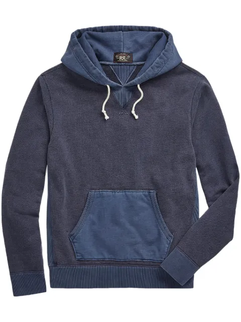 Ralph Lauren RRL two-tone cotton hoodie Blue 782929540001