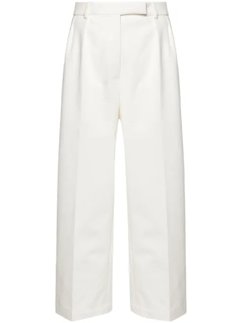 Thom Browne pleated cropped cotton trousers White FTC482UF0576