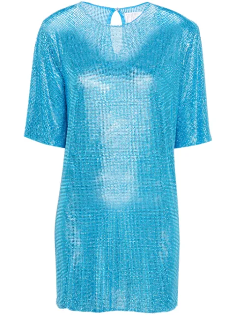 Giuseppe Di Morabito crystal-embellished T-shirt dress Blue 02PSDR338FC02212