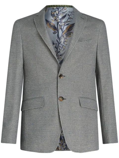 ETRO fine-checked single-breasted blazer Blue MRCB000199JMC03
