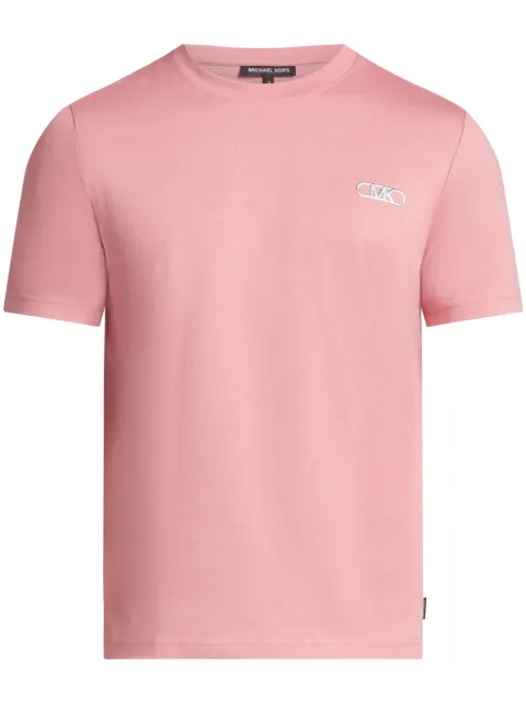 Michael Kors logo-embroidered cotton T-shirt Pink CH351RH1V2