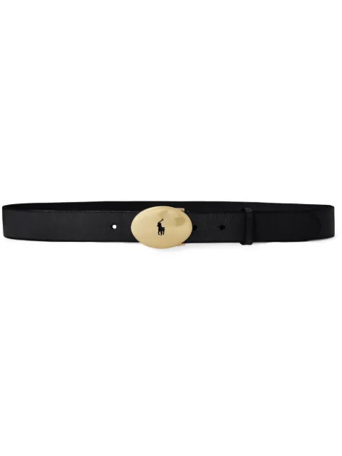 Polo Ralph Lauren Polo Pony oval-buckle vachetta belt Black 429895826002