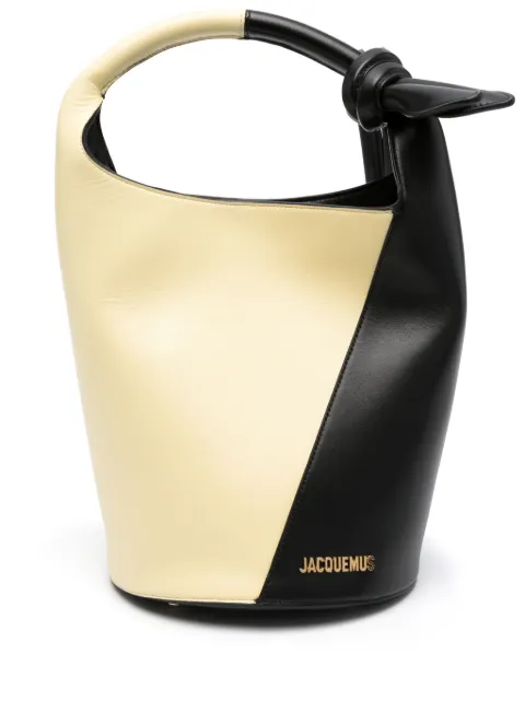 Jacquemus Le Petit Tourni leather bucket bag Yellow 245BA36631739BC
