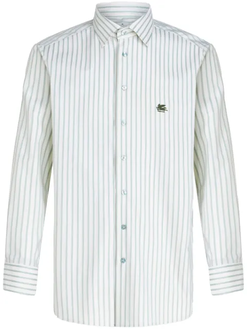 ETRO logo-embroidered cotton shirt Green MRIB000299TR507
