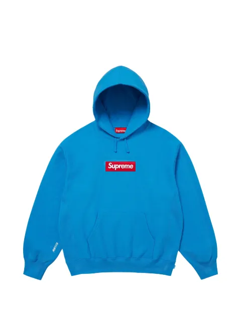 Supreme logo-patch hoodie Blue SU100154