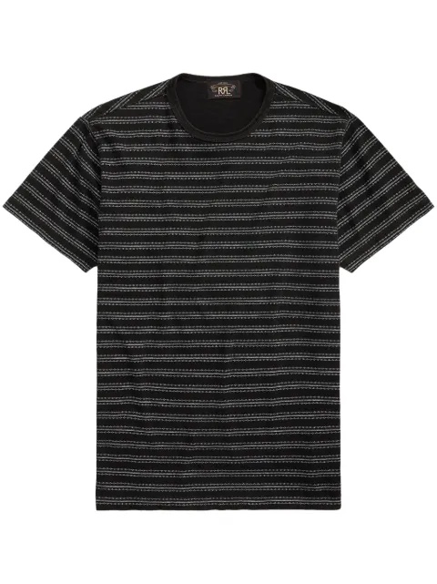 Ralph Lauren RRL stripe-print cotton T-shirt Black 782897199002