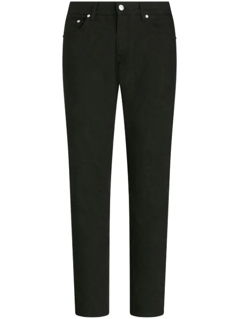 ETRO patterned-jacquard slim-cut jeans Black MRNB000599TTE17