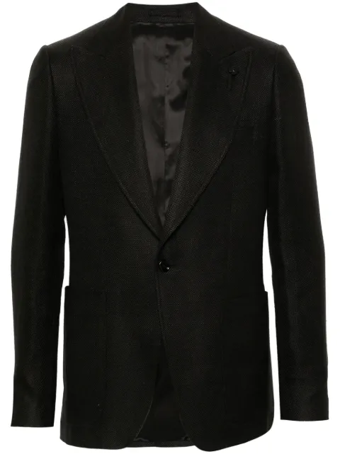 Lardini single-breasted linen blazer Black EQ6901EEQAT62596
