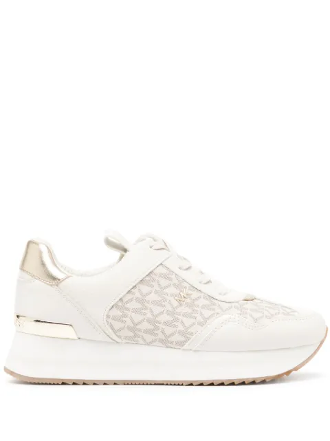 Michael Kors Raina logo-jacquard platform sneakers Gold 43R4RNFSAB