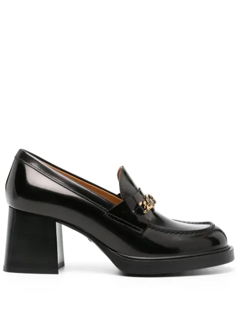 Tod's 65mm logo-plaque leather pumps Black XXW99K0IB30AKT