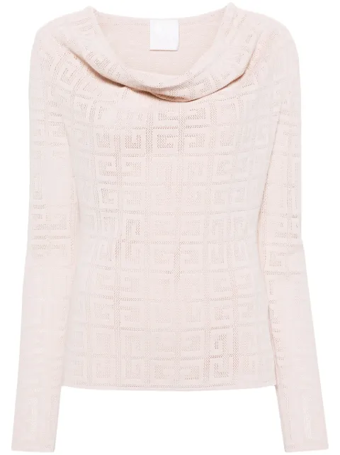 Givenchy 4G-jacquard V-neck top Pink BW90NP4ZD6
