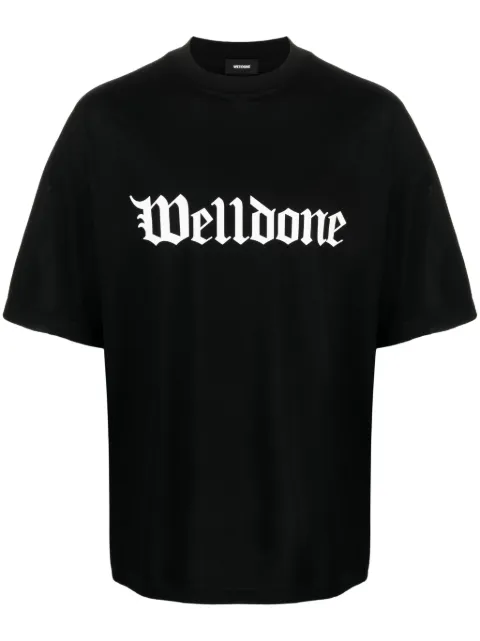 We11done logo-print cotton T-shirt Black WDTT024899UBK