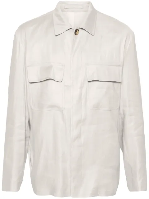 Lardini classic-collar shirt jacket Neutrals EQANSELEQSK62422