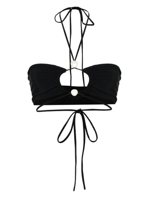 Magda Butrym pearl-detailed bandeau bikini top Black 997424